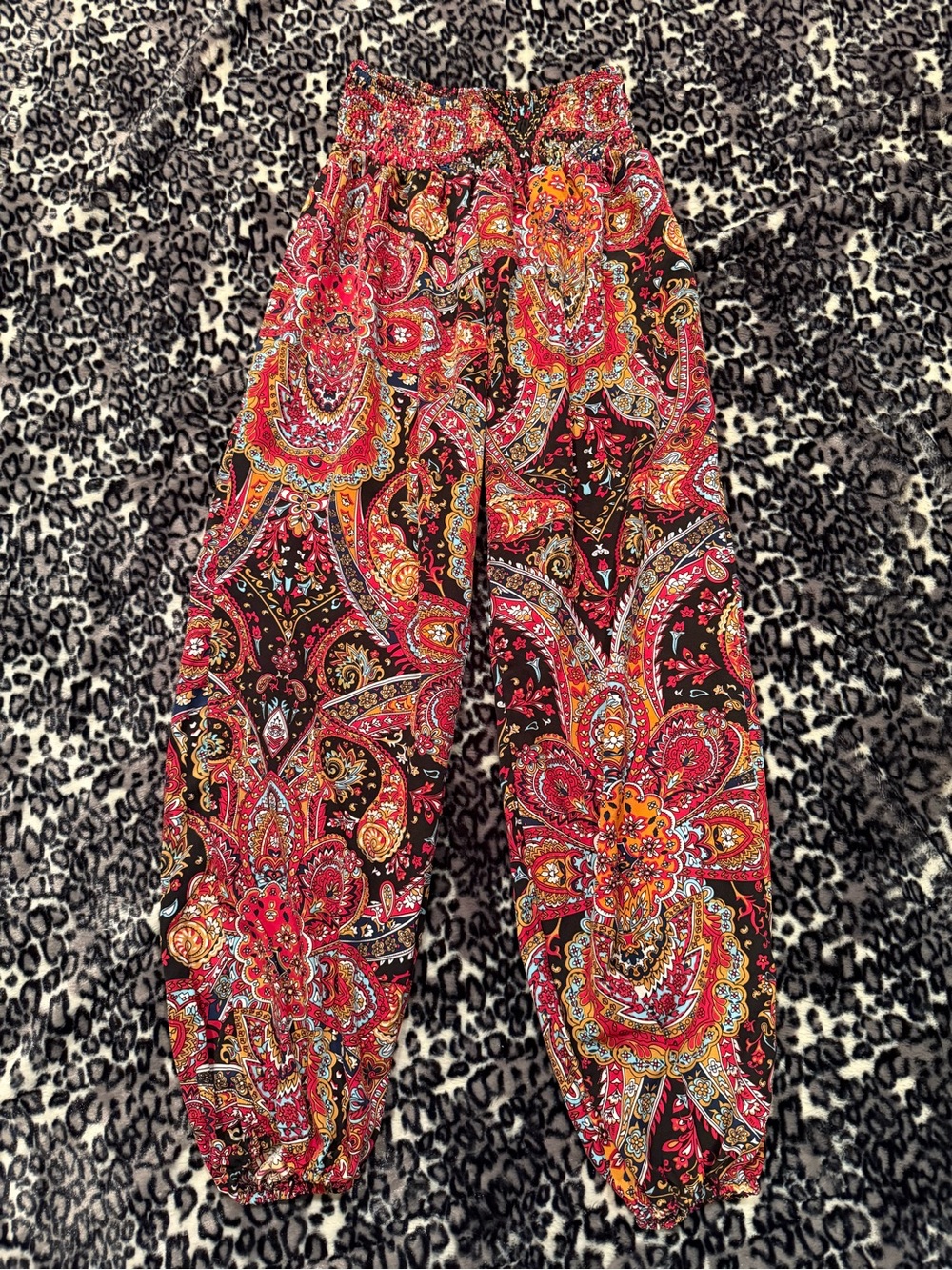 SHEIN lanawest women’s vintage printed elastic waist pants w: elastic hem